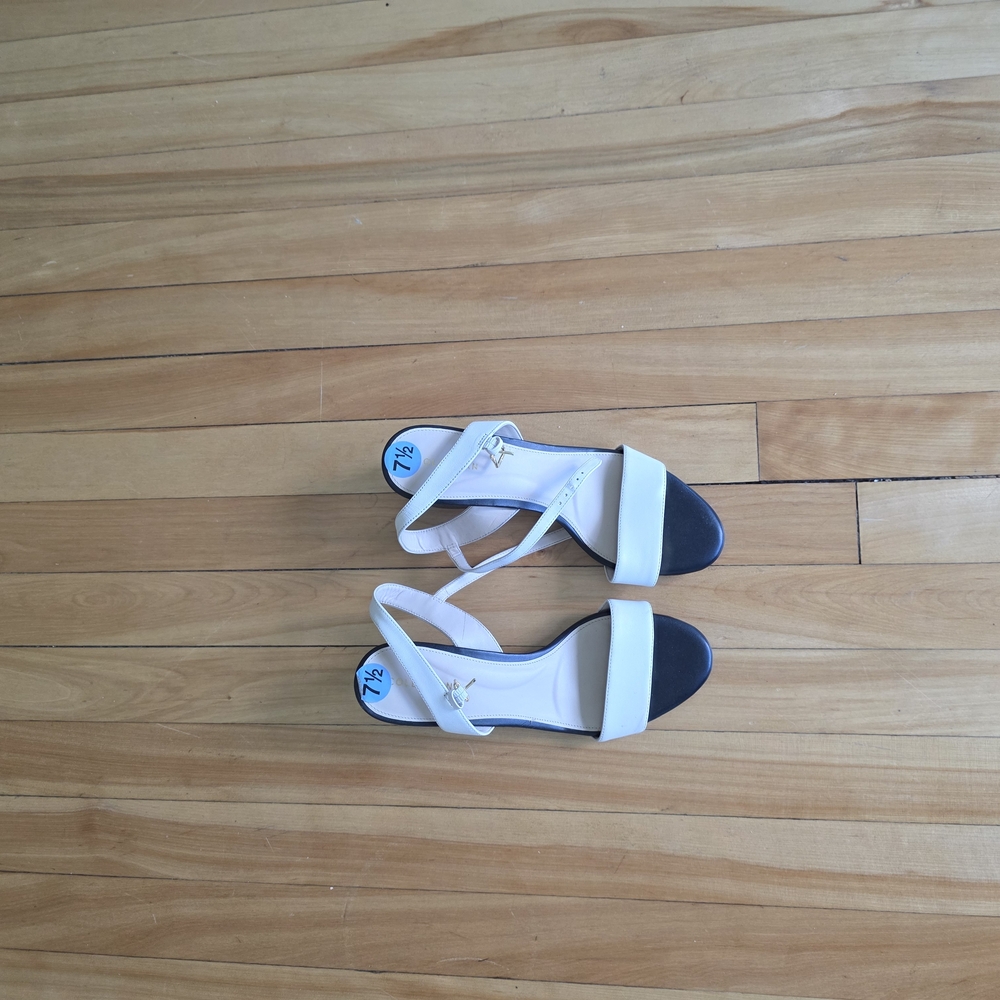 Cole Haan Black and Cream Heeled Sandals